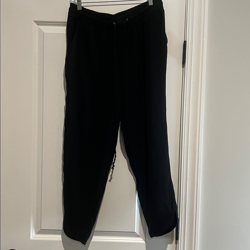 Halogen Petite 1P Black Tie-Waist Pull-On Trousers Joggers
